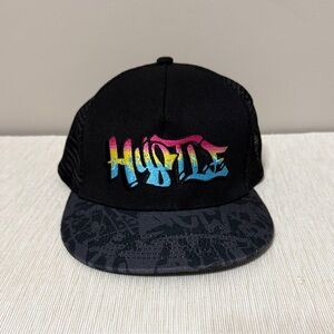 Black Hustle Snapback Cap